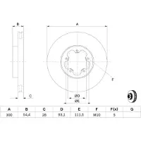 Bosch Jarrulevy 0 986 479 307 edessä, tuuletettu, 1 Kappale