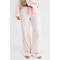 Gina Tricot - 14+ flannel trousers tall - Pyjamat - Pinkki - M - Naiset