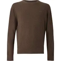 Gant Herringbone Textured C-Neck - Brown - S