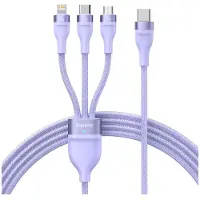Baseus Flash 2 - 3 in 1 USB-C - Micro USB - Lightning 100W - 1.5m pikalatauskaapeli - purppura