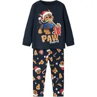 Name It Mini Yöpuku 'NMMSlavo Paw Patrol' tummansininen / vaaleanruskea / grenadiini / valkoinen
