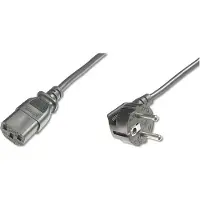 Digitus POWER CORD, CEE 7/7 (TYP-F) 90Ø ANGLED - C13 M/F, 5.0M, H05VV-F3G 1.0QMM, BLACK (AK-440100-050-S)