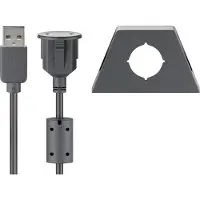 Goobay USB 2.0 Hi-Speed extension cable with mounting bracket Musta