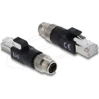 DeLOCK 90833, M12 8-pin, RJ-45, Musta