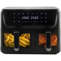 Adler AD 6324 kaksikorinen airfryer 11 l / kuumailmakeitin 2 korilla ja 8 ohjelmalla – Musta