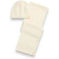 Ralph Lauren for woman. 454P23528004 Cream hat and scarf set (OSFA), Beige, Casual, Wool