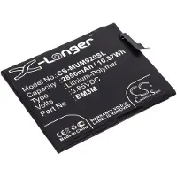 123accu Xiaomi älypuhelinten Mi 9SE yhteensopiva akku 2850mAh