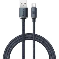 Baseus Crystal Shine USB-A / USB-C-kaapeli - 1.2m, 100W - Musta
