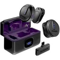 Streamplify MIC GO -langaton solmiomikrofoni (sis. 2 mikrofonia + 1 vastaanotin + latauskotelo), musta