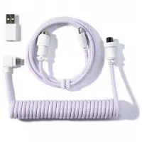 Keychron CAB-45 Coiled Aviator USB-C – USB-A -kaapeli, 1,76 m, violetti