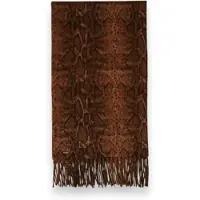 Twinset for woman. 262TO5020 Brown animal print stole (OSFA), Casual, Polyester