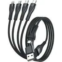 4smarts 541023, 1,2 m, USB A/USB C, USB C/Micro USB-A/Lightning, Musta