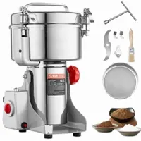 Vevor 2500g sähköinen viljamyllymylly, nopea 3400W kaupallinen maustemylly, ruostumattomasta teräksestä valmistettu jauhejauhekone, kuiville jyville, mausteille, viljoille, kahville, maissipippurille,
