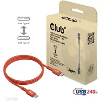 Club 3D 2.0 USB-C -kaapeli, 240W EPR, 1m, punainen
