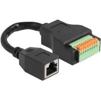 DeLOCK 66065, 0,15 m, Cat5e, S/UTP (STP), RJ-45, 8-pin terminal block, Musta
