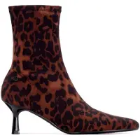 Xti for woman. 14470201-LEOPARDO Ankle boots 144702 brown (38), 3 to 5 cm, Zip, Casual, Animal Print
