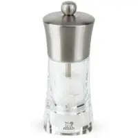 Peugeot Ouessant Salt Mill in Stainless Steel and Acrylic 14 cm