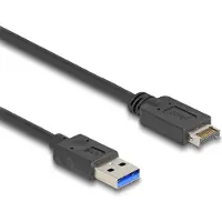 DeLOCK 85449, 0,3 m, USB E, USB A, USB 3.2 Gen 2 (3.1 Gen 2), 10 Gbit/s, Musta