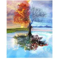 Figure'd Art Figured Art Ristipistotyö 4 Seasons Tree