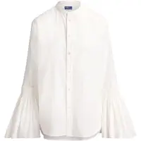 Ralph Lauren Cotton-Silk Bell-Sleeve Shirt - White - 36