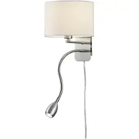 TRIO Round seinävalaisin lukuvalolla 1xE14 + LED 3W valkoinen
