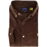 Ralph Lauren for man. 710853123503 Custom Fit Corduroy Shirt (M), Brown, Casual, Cotton, Long sleeve