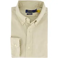 Ralph Lauren for man. 710805564527 Custom Fit taupe dyed oxford shirt (S), Casual, Cotton, Long sleeve