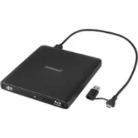 Intenso EOD 500BD Slim, Musta, Etu, Työpöytä/Laptop, Blu-Ray ROM, USB 3.2 Gen 1 (3.1 Gen 1), BD-R, BD-R DL, BD-R XL, BD-RE, BD-RE DL, BD-ROM, CD-DA, C (5401500)