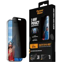 PanzerGlass iPhone 18 Pro Ultra-Wide Fit jossa FastFit In-A-Box -kaksisuuntainen panssarilasi - 9H - musta reuna