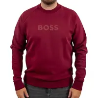BOSS for man. 50565307 Salbo garnet sweatshirt (M), Casual, Maroon, Cotton