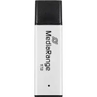 MediaRange MR1905-1, 1 TB, USB A-tyyppi, 3.2 Gen 1 (3.1 Gen 1), 400 MB/s, Suojus, Musta, Hopea
