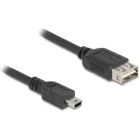 DeLOCK 81525, 2 m, Mini-USB B, USB A, USB 2.0, 0,48 Gbit/s, Musta