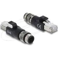 DeLOCK 90831, M12 4-pin, RJ-45, Musta