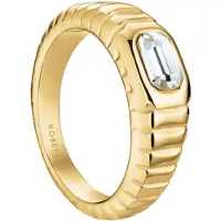 Rosefield Iconic Octagon Ridged kullattu sormus 56 JROR56G-J1143
