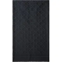 Calvin Klein Jeans Emblem Aop Glossy Tonal Scarf - Black - ONE SIZE