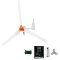 Vevor 1500 W:n 24 V:n tuuliturbiinigeneraattori, 3-lapainen tuuliturbiinisarja tuuli-/aurinkoenergiahybridiohjaimella, tehokas 3-vaiheinen vaihtovirtainen pysyvä tuulivoimageneraattori matkailuautoill