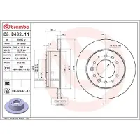 Brembo Jarrulevy 08D43211 takana, täysi, erittäin hiilihappoinen, 1 Kappale
