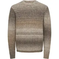 Only & Sons Onsmack Gradiant Reg Crew Knit - Brown - L