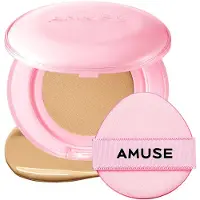 Amuse Dew Power Vegan Cushion pitkäkestoinen cushion-meikkivoide kirkastamaan ja ihoa silottamaan sävy 03 Honey 15 g