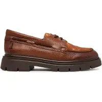 Hispanitas for woman. BHI265185 Newyork Brown Leather Shoes (36), 1 to 3 cm, None, Casual