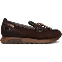 Hispanitas for woman. HI265128 Oregon Brown Leather Moccasins (38), Flat, None, Casual