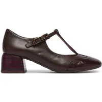 Hispanitas for woman. BHI265094 Burgundy Varsovia leather shoes (40), 1 to 3 cm, Buckle, Casual, Maroon