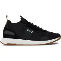 HUGO BOSS Matalavartiset tennarit 'Titanium' vaaleabeige / musta / valkoinen