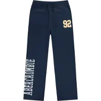 Abercrombie & Fitch Housut 'BENCHWARMER' laivastonsininen / vaaleanoranssi / valkoinen