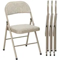 Aosom Kokoontaitettavat tuolit, 4 kpl, Beige, 45 × 78 × 46 cm