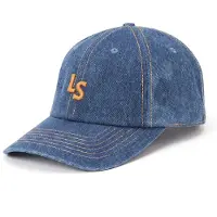 Levi's Lippalakki 'Monogram Cap' sininen denim / tummankeltainen