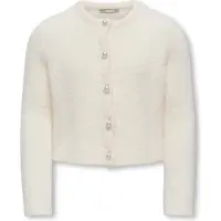 ONLY Kogpiumo Petra Pearl O-Neck Car Knt Noos - White - 134-140