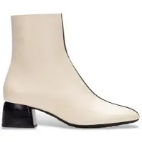 Hispanitas for woman. BHI265165 White leather Warsaw ankle boots (37), 1 to 3 cm, Zip, Casual