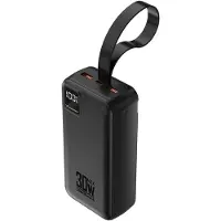 Wozinsky W8-W - 30W Powerbank 2 x USB-A and USB-C with Flashlight - Black - 30000 mAh