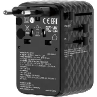Verbatim – Charge 'n' Travel 100W Universal Travel Adapter with retractable cable Black (30191)